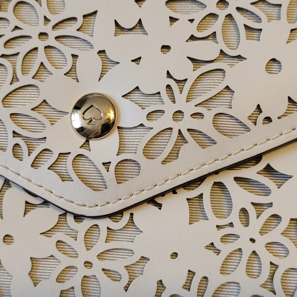 Kate Spade Cream Floral Cutout Clutch - Picture 3 of 5